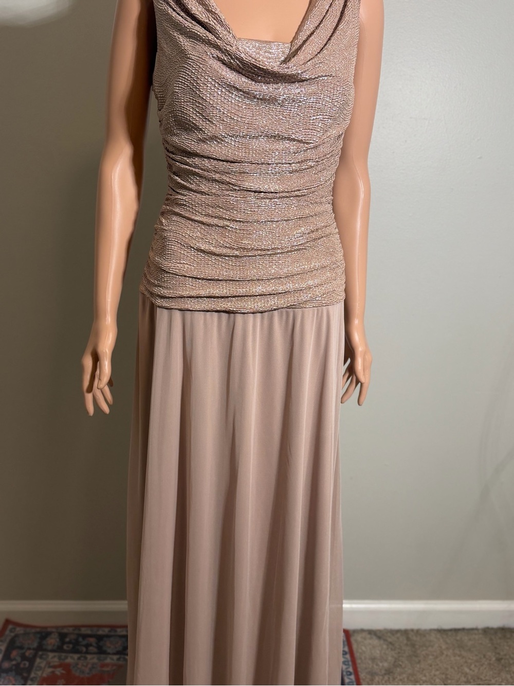 R&M Richards Blush Beige Maxi Skirt